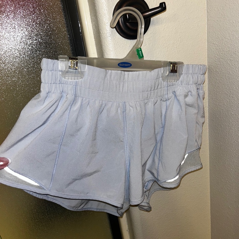 Lululemon baby blue 2.5 hotty hot shorts